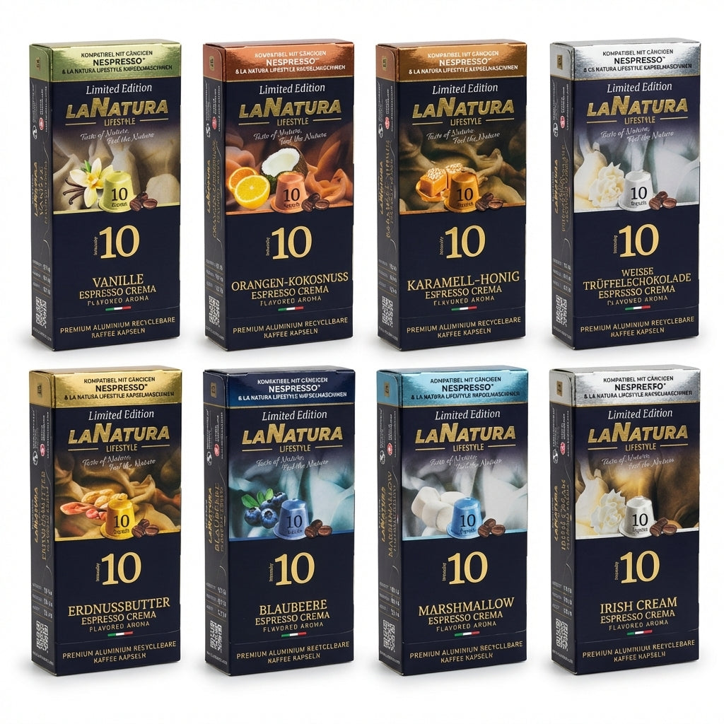 Aromatisierter Kaffee - Kennenlern Set mit 8 Sorten La Natura Lifestyle