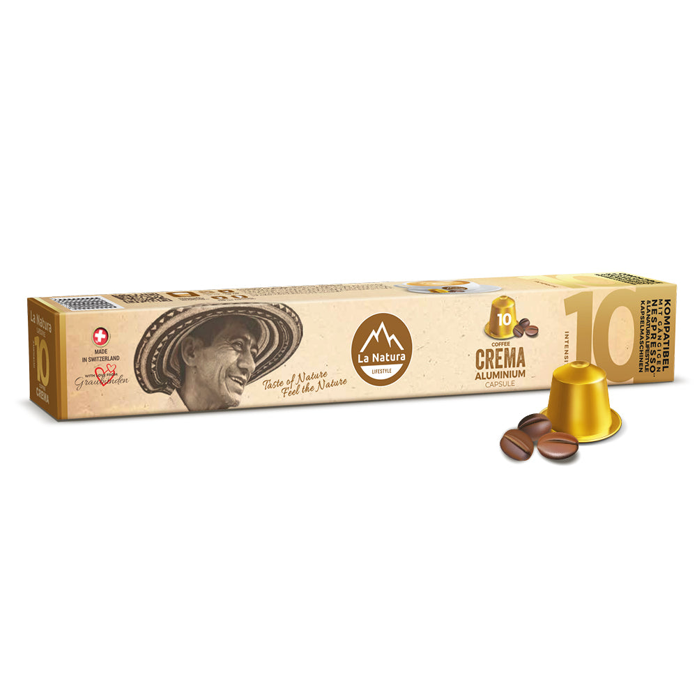 Crema Aluminium Kaffeekapseln Nespresso kompatibel La Natura