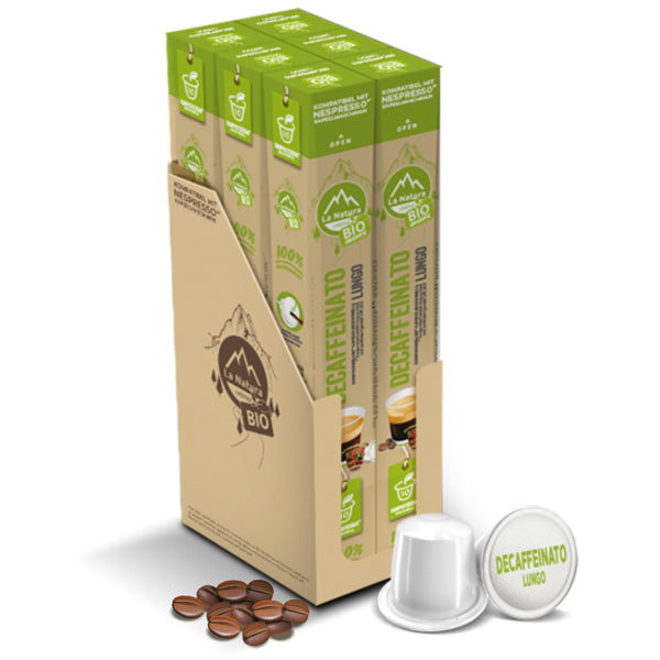 Decaffeinato Lungo kompostierbare Bio Kaffeekapseln Masterpack Nespresso kompatibel La Natura
