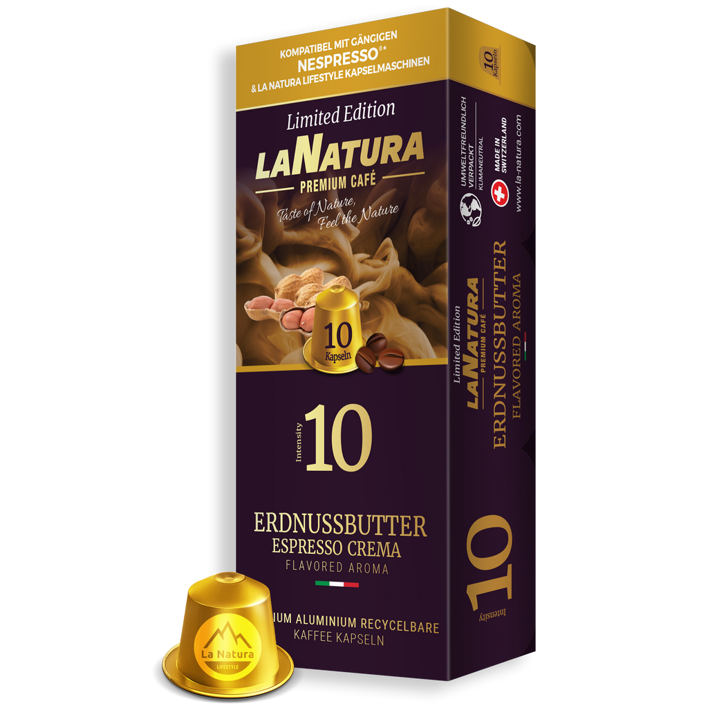 Erdnussbutter Espresso Crema Kaffeekapseln Nespresso kompatibel