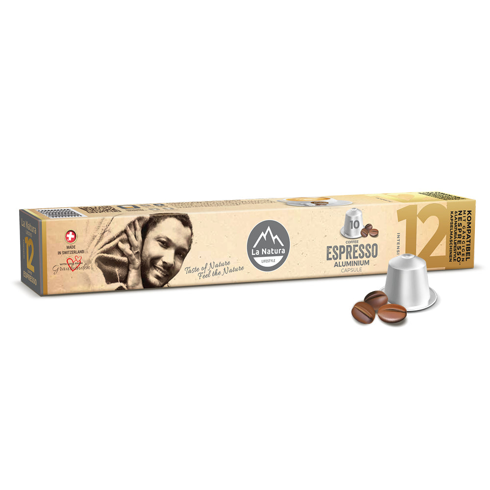 Espresso Aluminium Kaffeekapseln Nespresso kompatibel La Natura