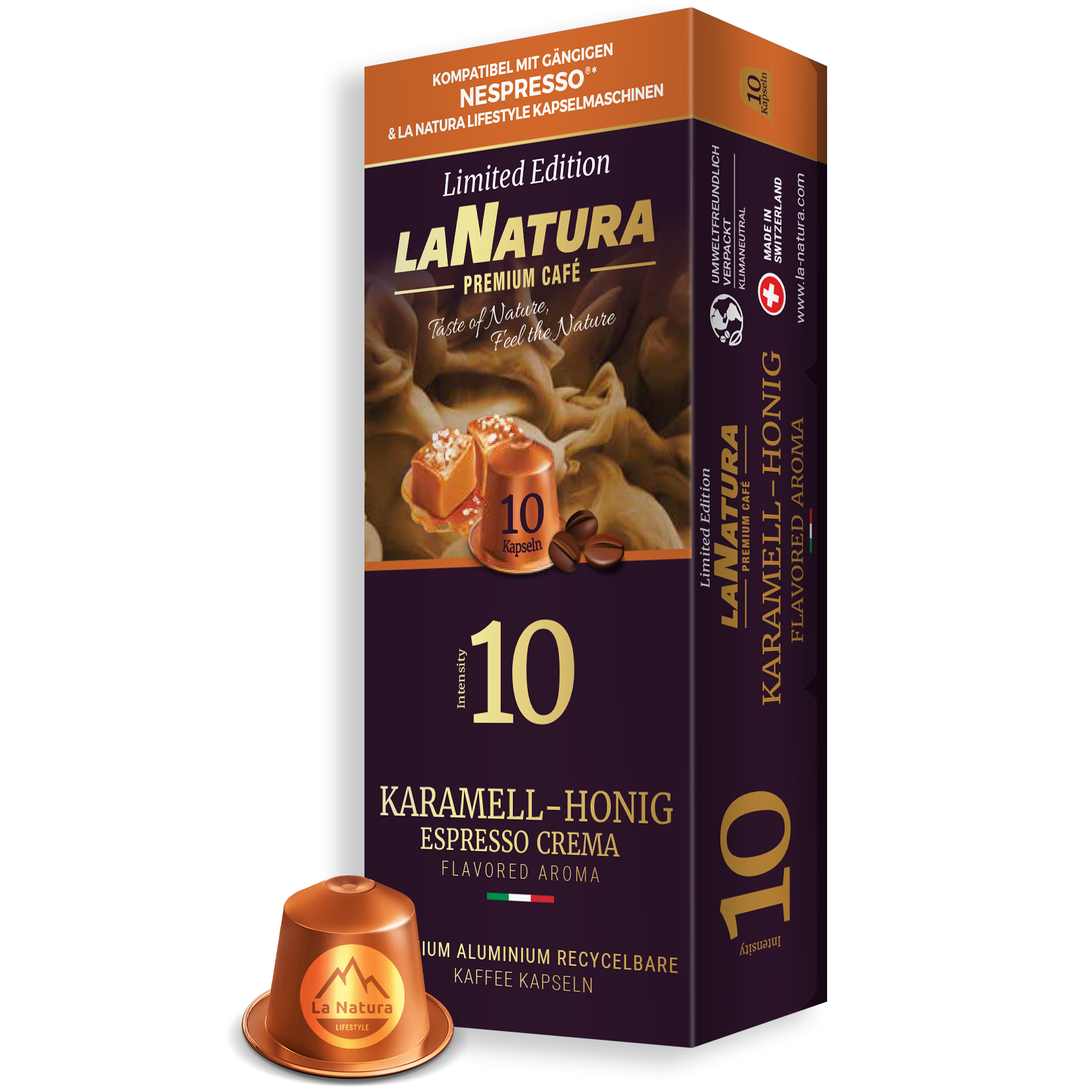 karamell-Honig Espresso Crema Kaffeekapseln Nespresso kompatibel
