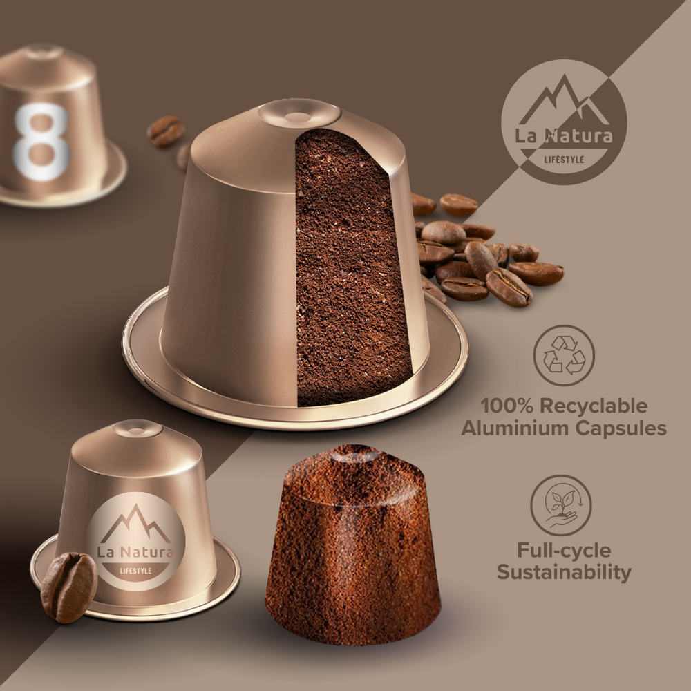 Recyclebare Lungo Forte Alu Kaffeekapseln