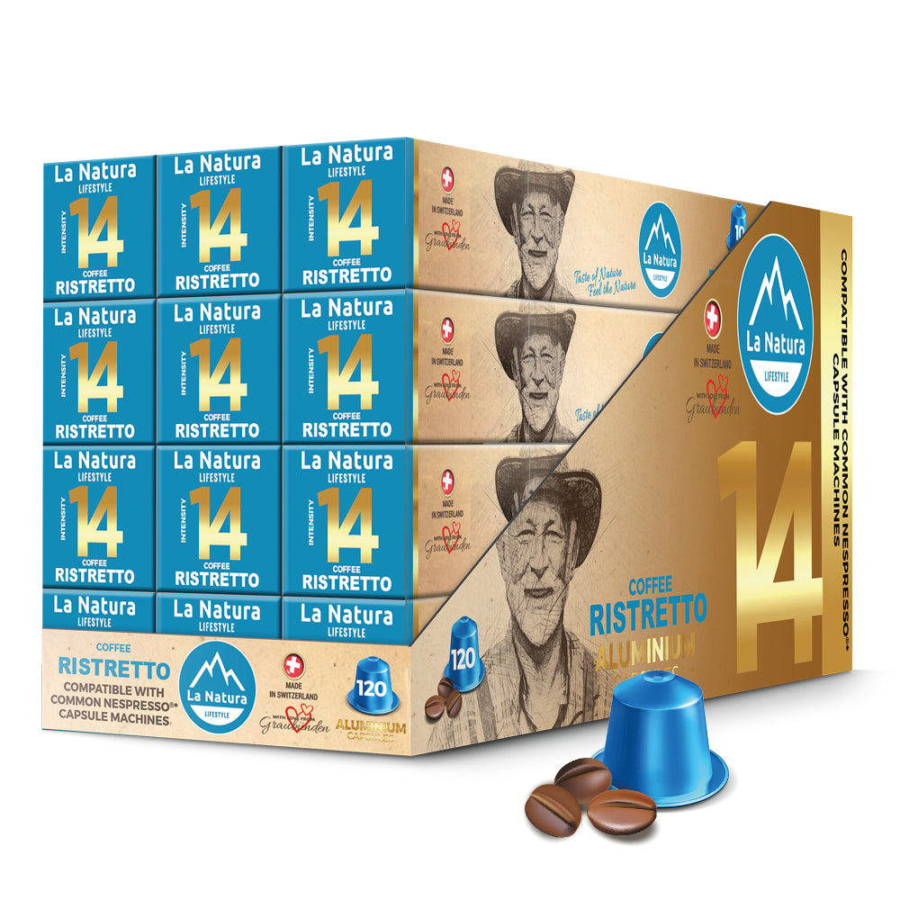 Ristretto Aluminium Kaffeekapseln Nespresso kompatibel La Natura 12er Masterpack