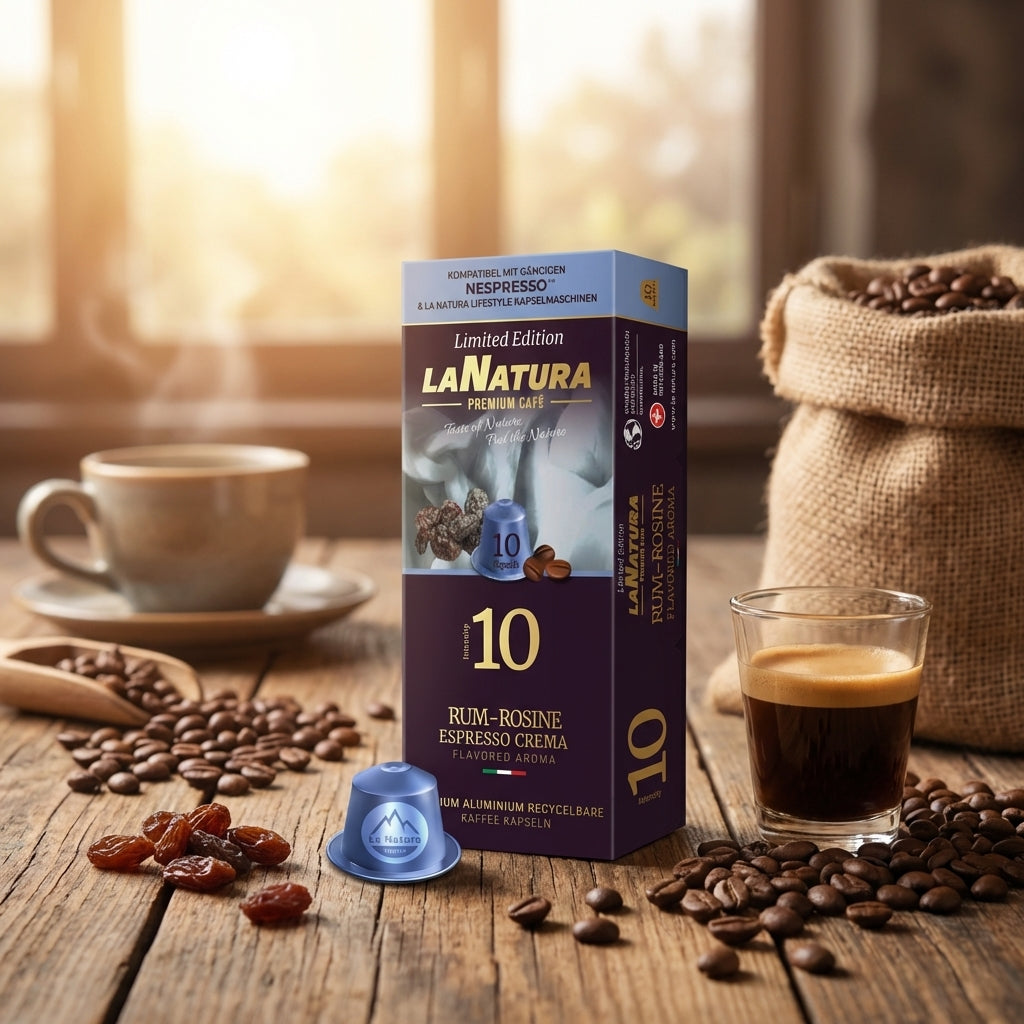 Crème expresso au rhum et aux raisins