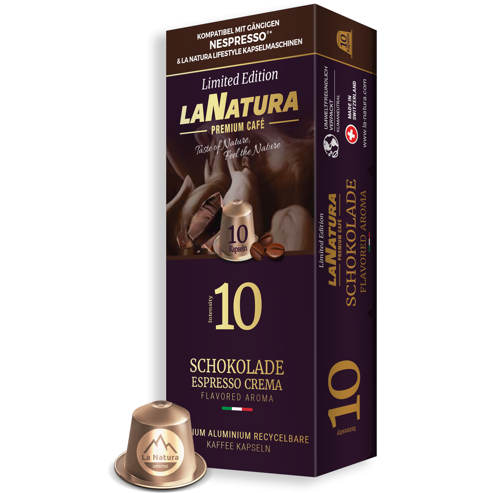 Schokolade Espresso Crema Kaffeekapseln Nespresso kompatibel